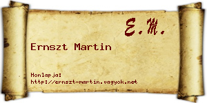 Ernszt Martin névjegykártya